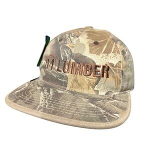 Vintage 90s Brand New 84 Lumber Logo SnapBack Camo Hat
